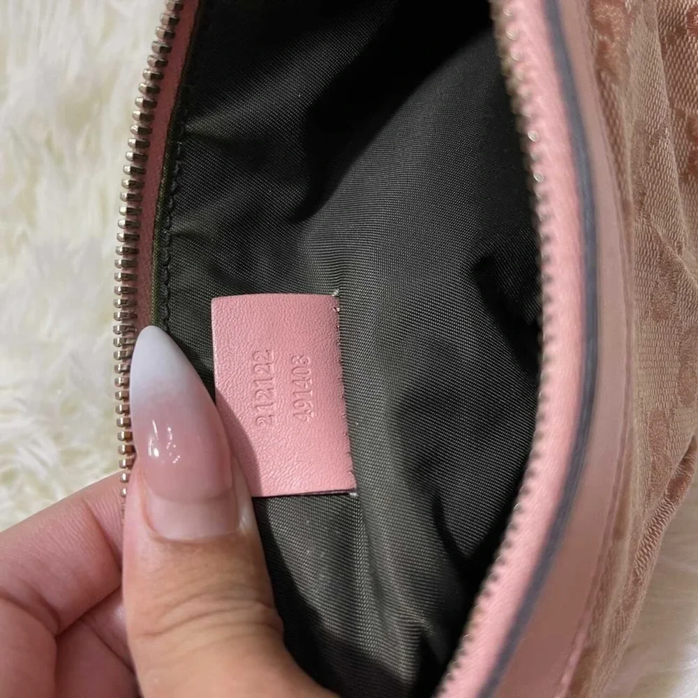 💯AUTH GUCCI PINK MINI SHOULDER BAG LOGO POUCHETTE - Picture 11 of 13